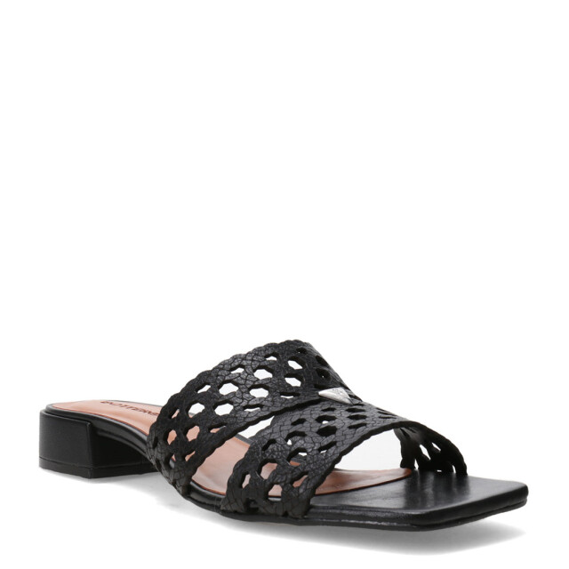 Sandalias de Mujer Bottero Cuero Calado Negro