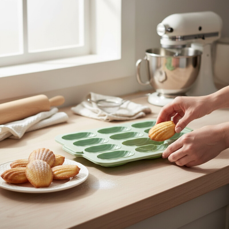 Molde de Silicona para Magdalenas 35.5×24.3cm Celeste