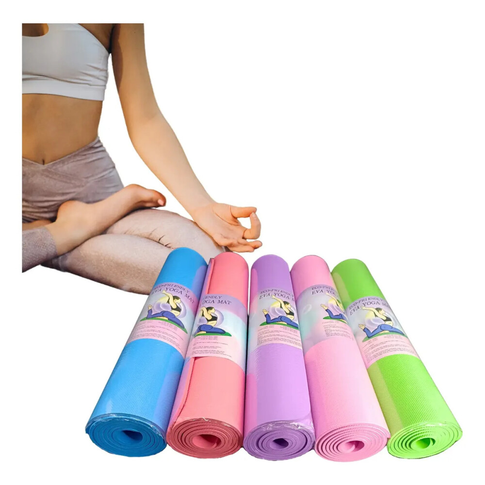 Alfombra para ejercicio, yoga, pilates. 6mm de espesor Celeste