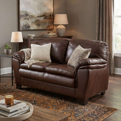 Sillon 100% Cuero 2 Cuerpos Monza Caramelo