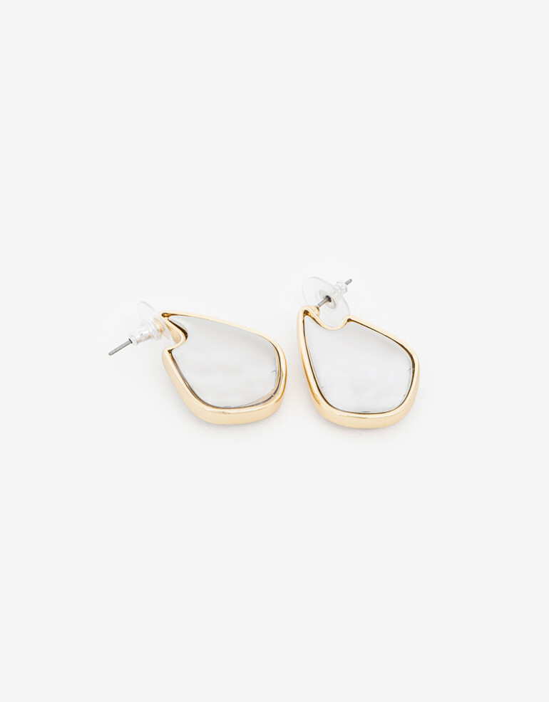 Aros Colgantes Cortos Metal Aros Colgantes Biplating - Dorado