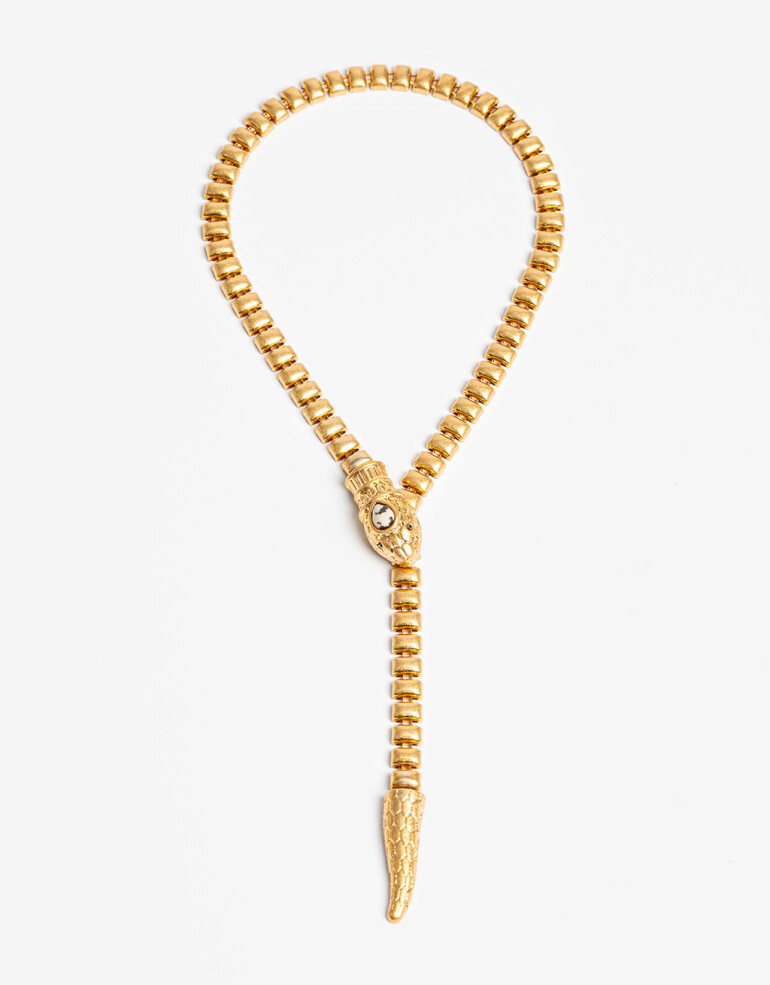 Collares Cortos Metal Collar Corto Metal Snake - Dorado Oro Amarillo