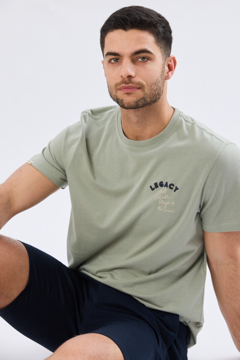 REMERA ESTAMPADA DE ALGODÓN - Pistacho 