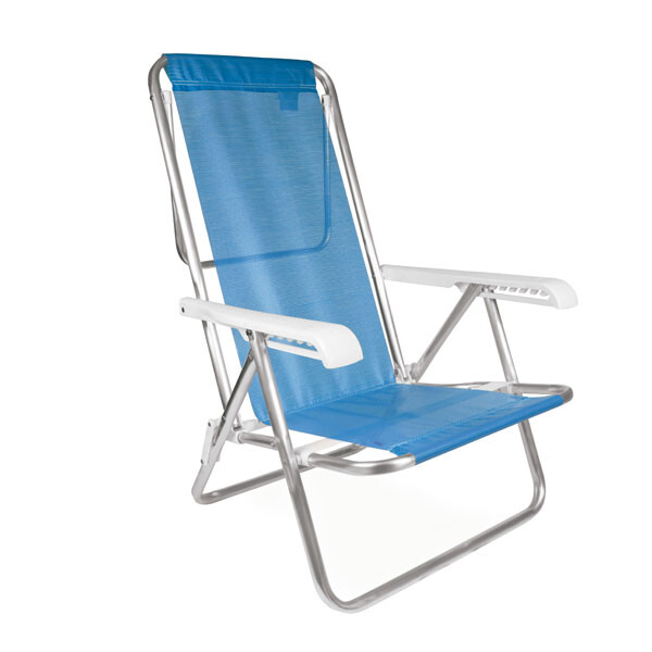 SILLA RECLINABLE 8 POSICIONES ALUMINIO SANNET AZUL AZUL