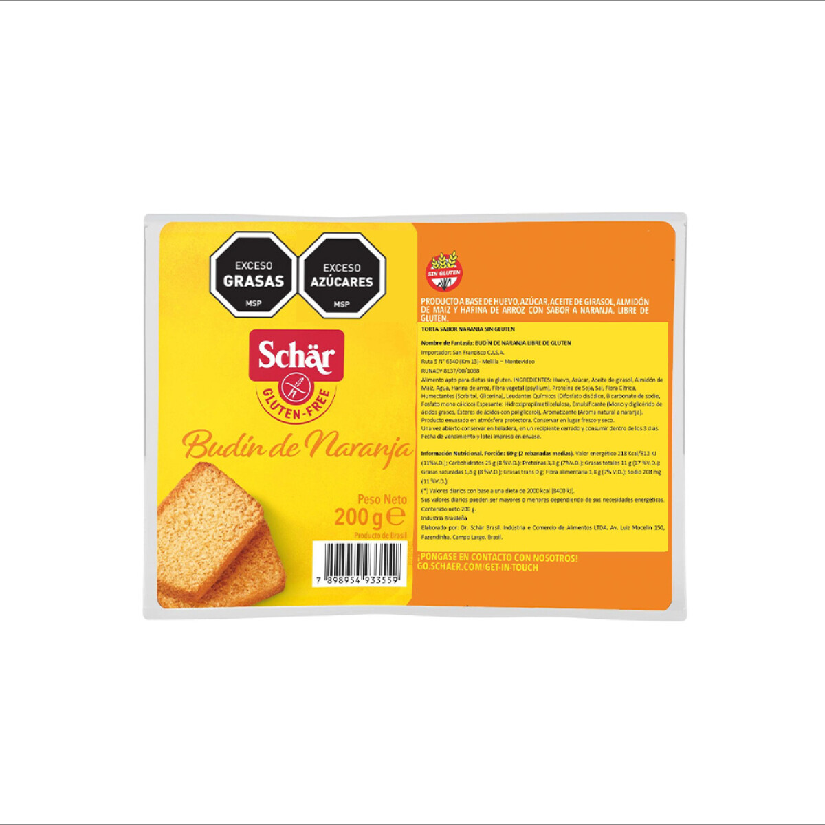 Budin de naranja Schar 200g 