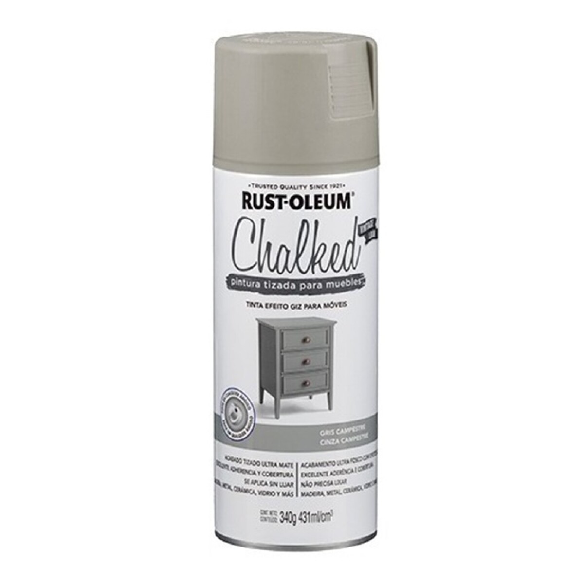 Esmalte en Aerosol Tizado Chalked 340g Rust-Oleum - Gris Campestre 