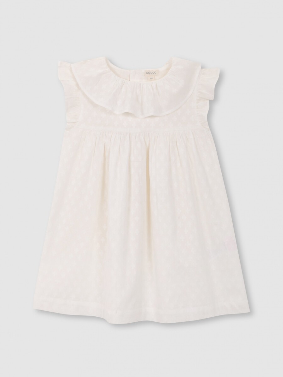 Vestido De Dobby Blanco Roto