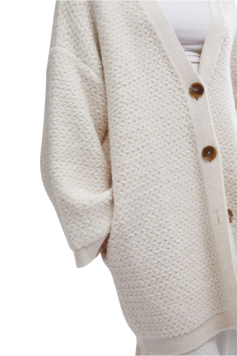 HERRINGBONE STITCH KIMONO Marfil