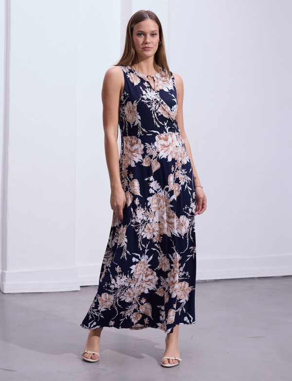Vestido Maxi Det Metal AZUL/MULTI