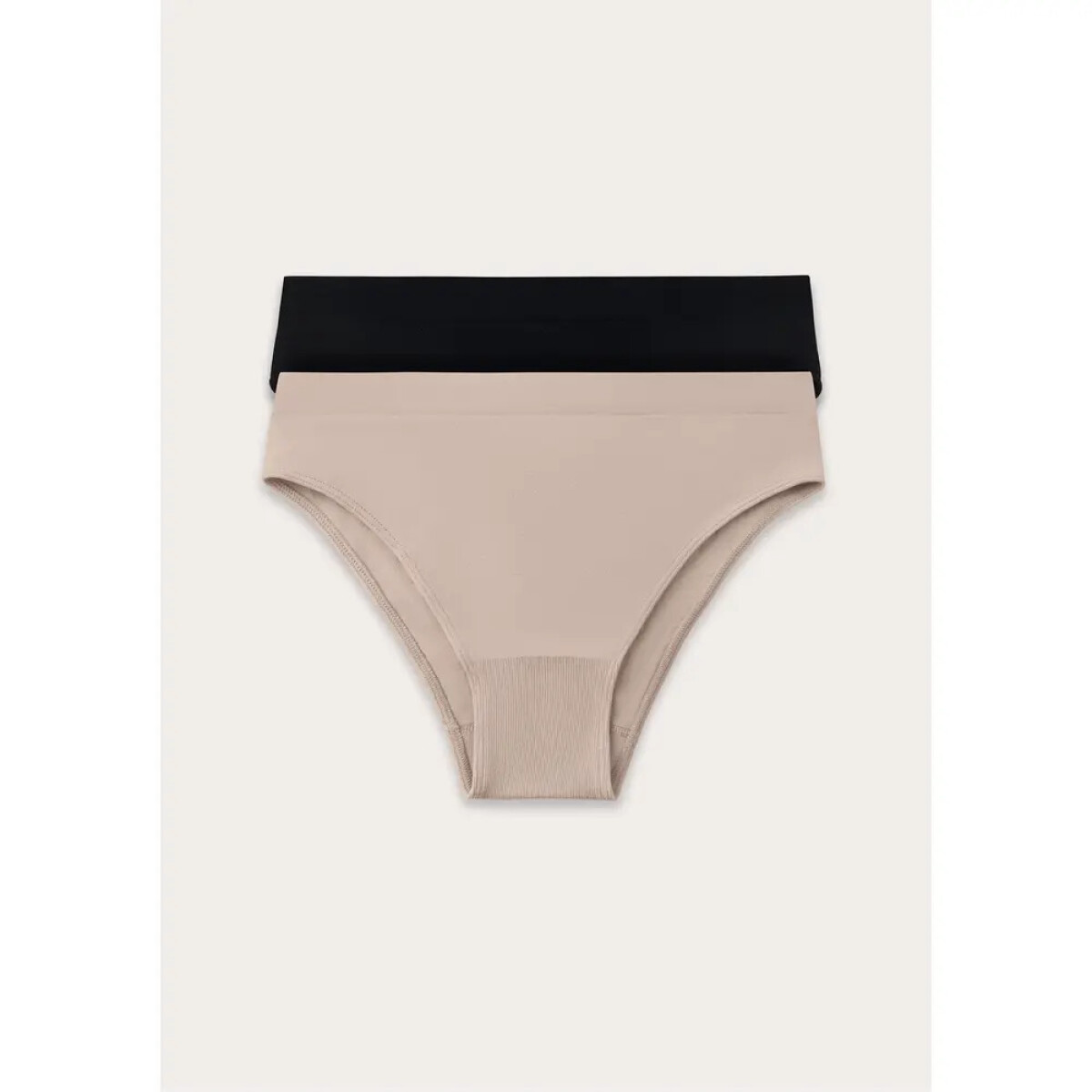 KIT COM 2 CALCINHAS FEM - PRETO/BEGE 