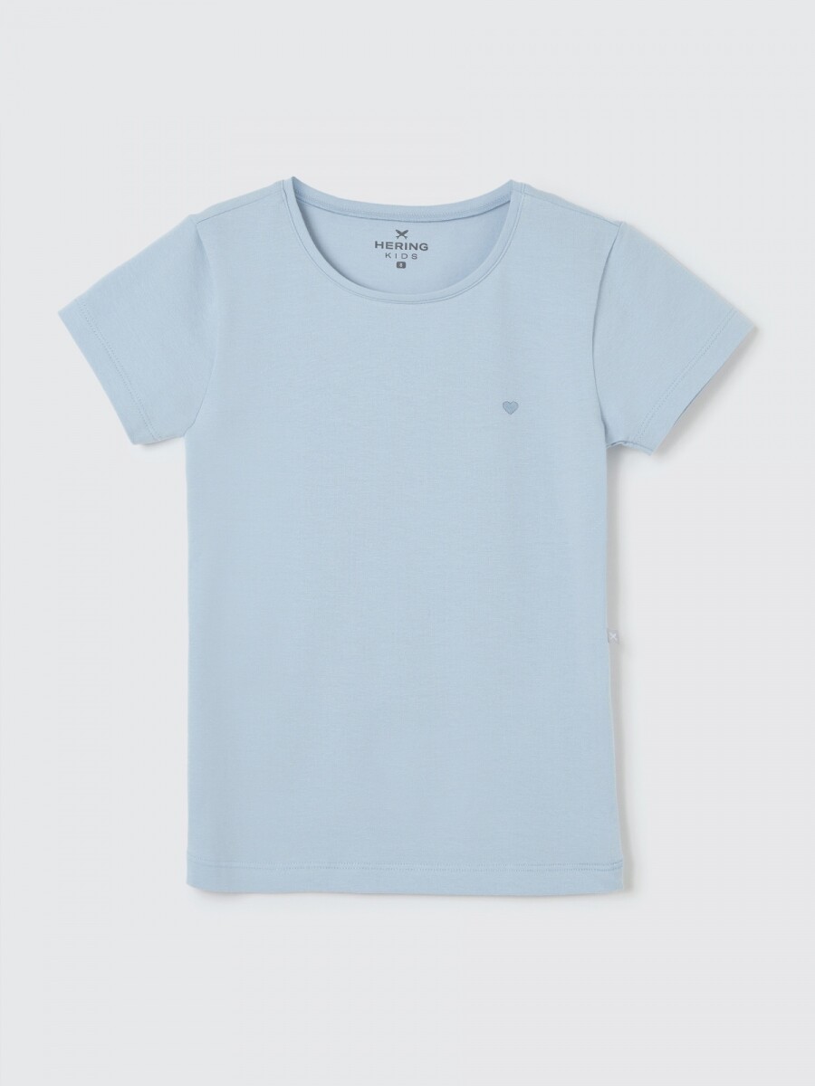 BLUSA CON BORDADO - CELESTE 