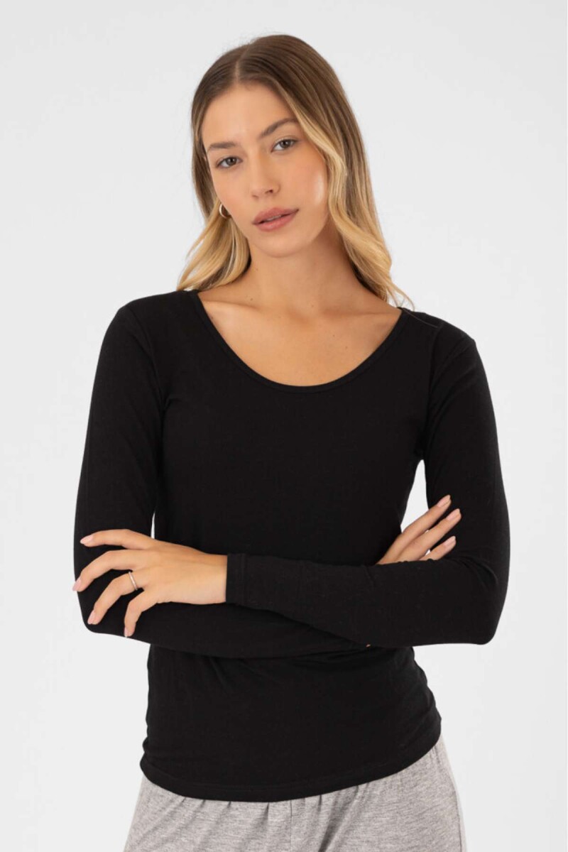Remera algodón elastano - Negro 