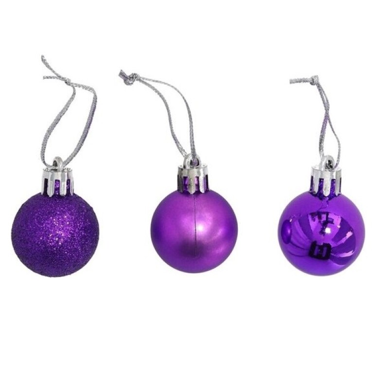 Esferas Navideñas Púrpura 3 cm – Caja x8 GE CAJA 8 BOLAS DE NAVIDAD PURPURA 3CM 3STD