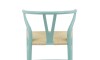 Silla Wishbone - Madera de Haya y Rattan natural Celeste
