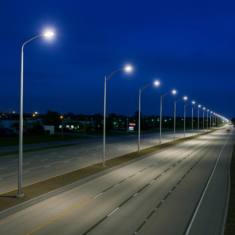 POLE6 Columna 6mt con Brazo Gris