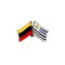 Pin metálico banderas Colombia y Uruguay