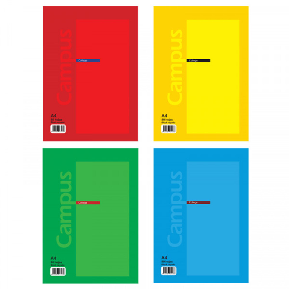 Block A4 Rayado Con Espiral 80 Hojas Campus Tapa Flex #Block A4 Rayado Con Espiral 80 Hojas Campus Tapa Flex