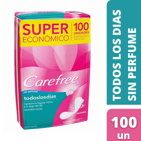 Protectores Diarios Carefree Sin Perfume Pack 100 Protectores Diarios Carefree Sin Perfume Pack 100
