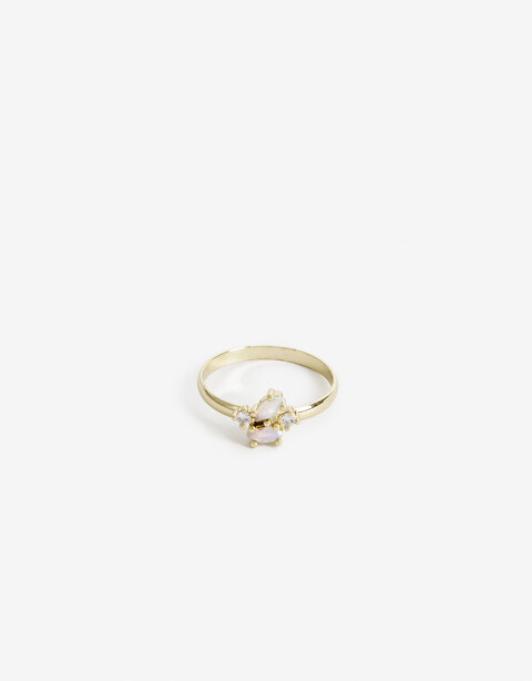Anillos Chicos Cubic zirconia Anillo Chico Cubic Y Opal Dorado - Dorado