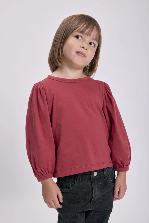 Remera manga balloon Bordó