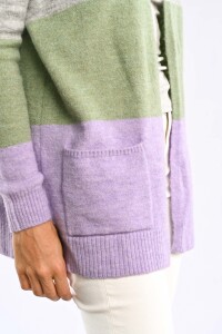 Cardigan Color Block Menta