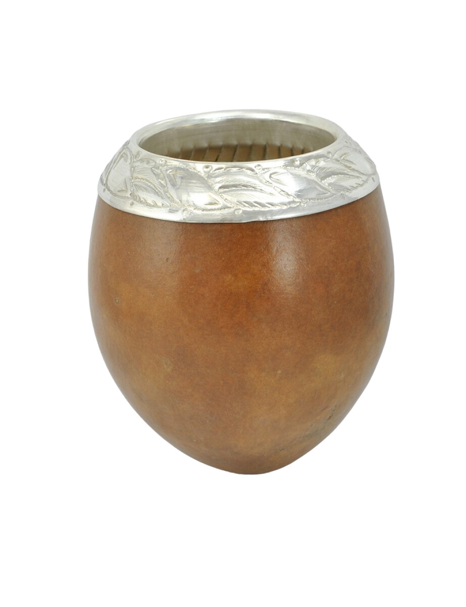 Mate Con Virola De Plata Cincelada 