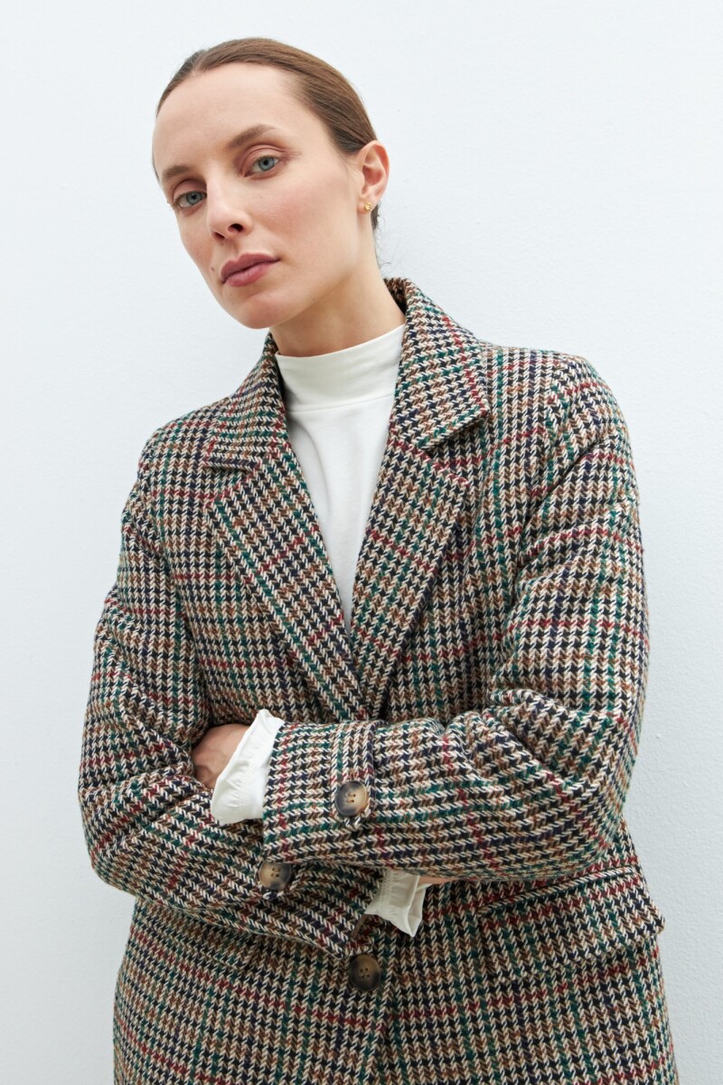Blazer fantasía de paño multicolor