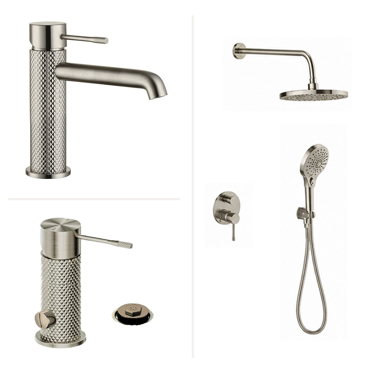 Juego De Griferia Signature Brushed Nickel Ducha Embutida 