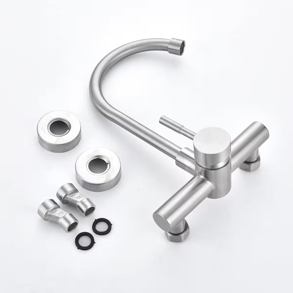 Grifería de cocina Monocomando de pared Celtic Gris Satinada Grifería De Cocina Monocomando De Pared Celtic Gris Satinada