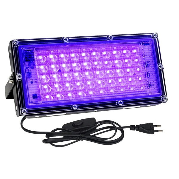 Foco Tacho Luces Led Luz Negra 50W Uv Fiestas Fluor Neón Variante Color Negro