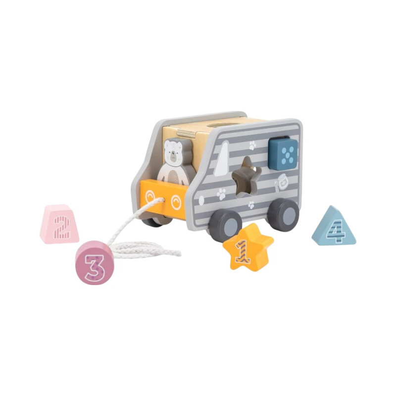 Camión con Encastre y Tiracuerda en Madera Polar B Camión con Encastre y Tiracuerda en Madera Polar B