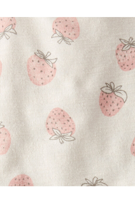 Set dos piezas de algodón orgánico, short y musculosa, diseño frutillas Sin color