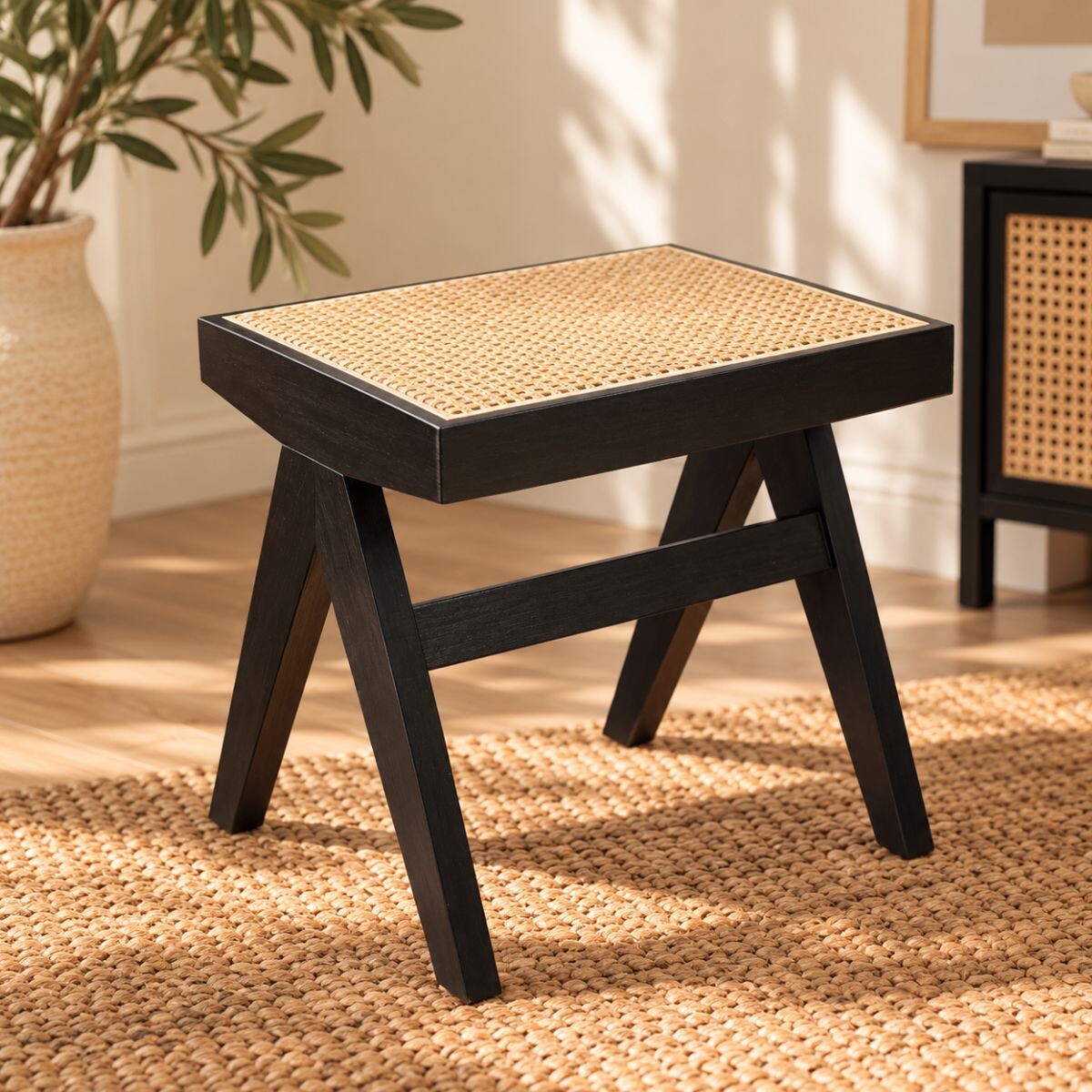 BANM.45 - Banco De Madera 50x40x45 Cm Presley - Negro 