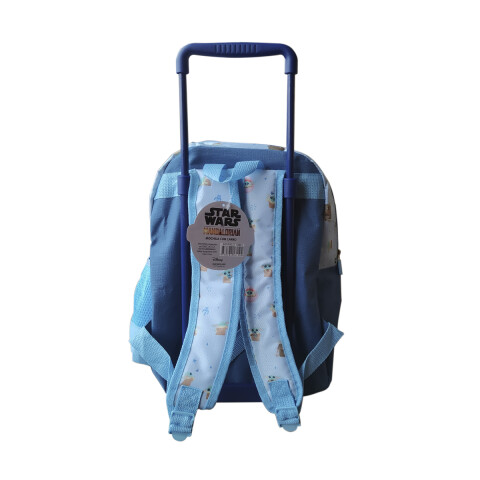 Mochila infantil Baby Yoda con Carro Tafeta Chica 35 x 26 cm AZUL