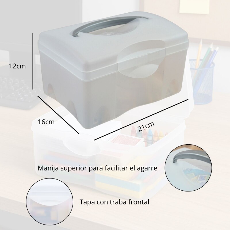 Caja organizadora 12 x 16 x 21 cm TRANSPARENTE