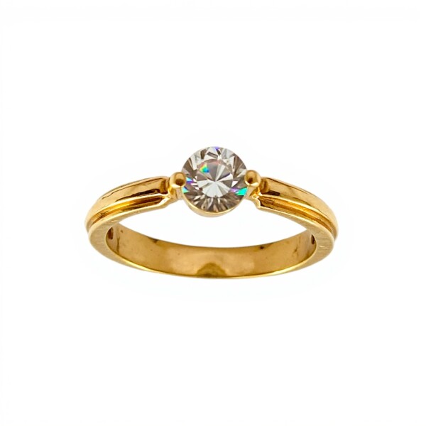 Anillo Solitario-Oro bajo-Piedra Zirconia-AN8081 conpiedra