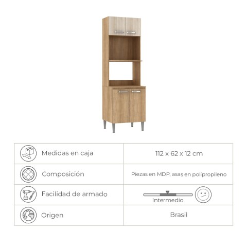 Mueble Multiusos Alacena Cocina 2 Estantes Microondas 4 puertas Múltiples Ambientes Línea Montreal - Carvale OUTLET Mueble Multiusos Alacena Cocina 2 Estantes Microondas 4 puertas Múltiples Ambientes Línea Montreal - Carvale OUTLET