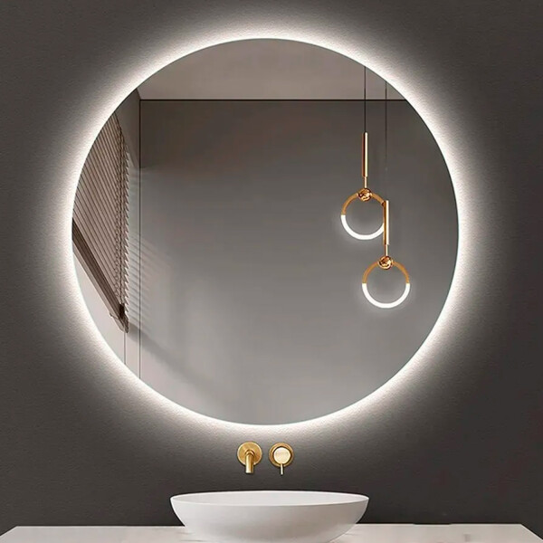 Espejo Redondo Con Luz Led Modelo Led-m-04 60 Cm ESPEJO REDONDO LED-M-04 60X60 DORADO