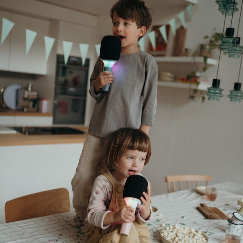 Micrófono Infantil con luces Bluetooth Usb Recargable Azul