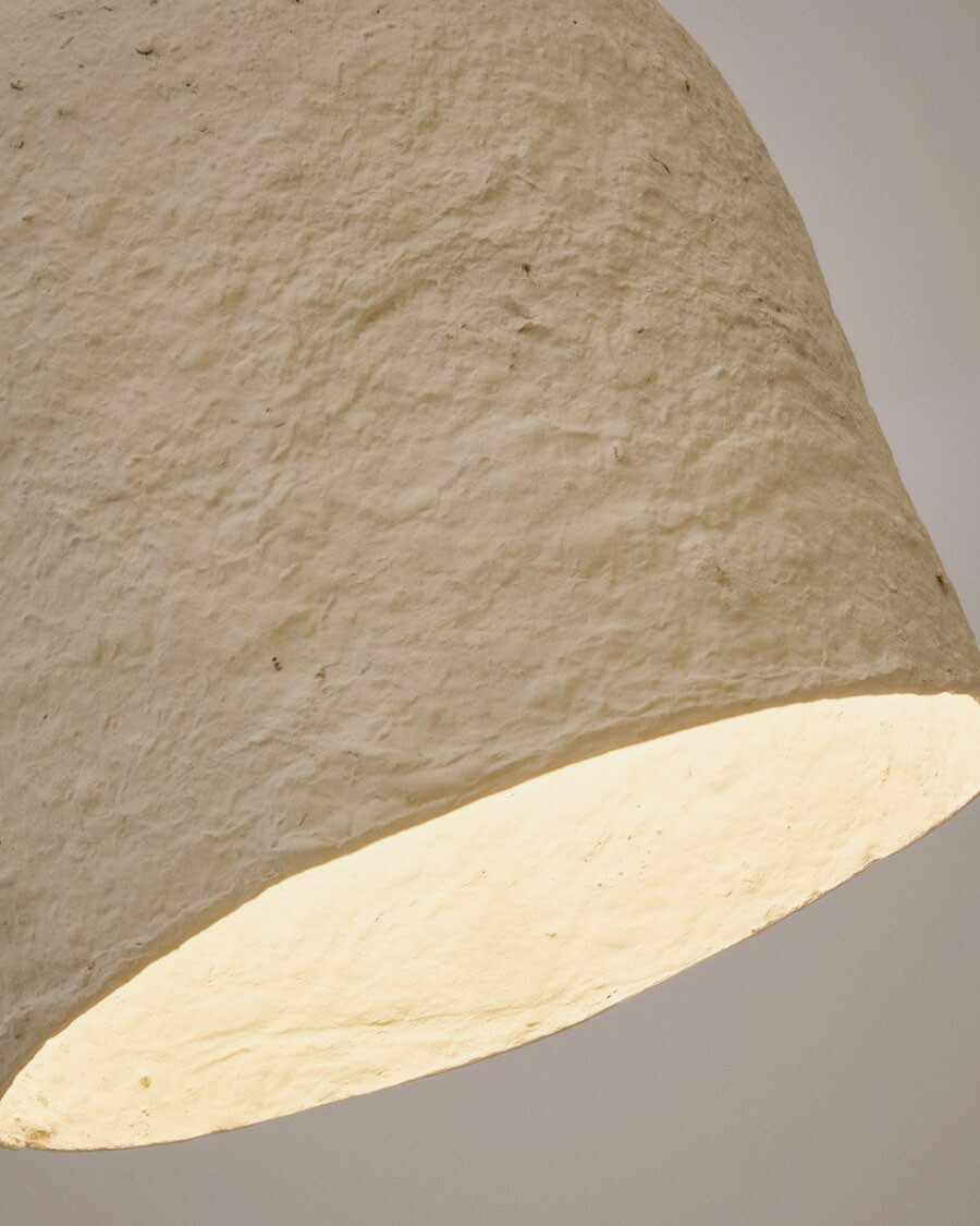 Lámpara de techo Calvia de papel maché blanco Ø 25 cm Lámpara de techo Calvia de papel maché blanco Ø 25 cm