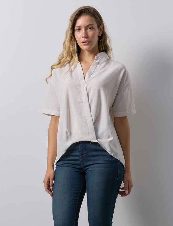 Blusa Cruzada BEIGE/MULTI