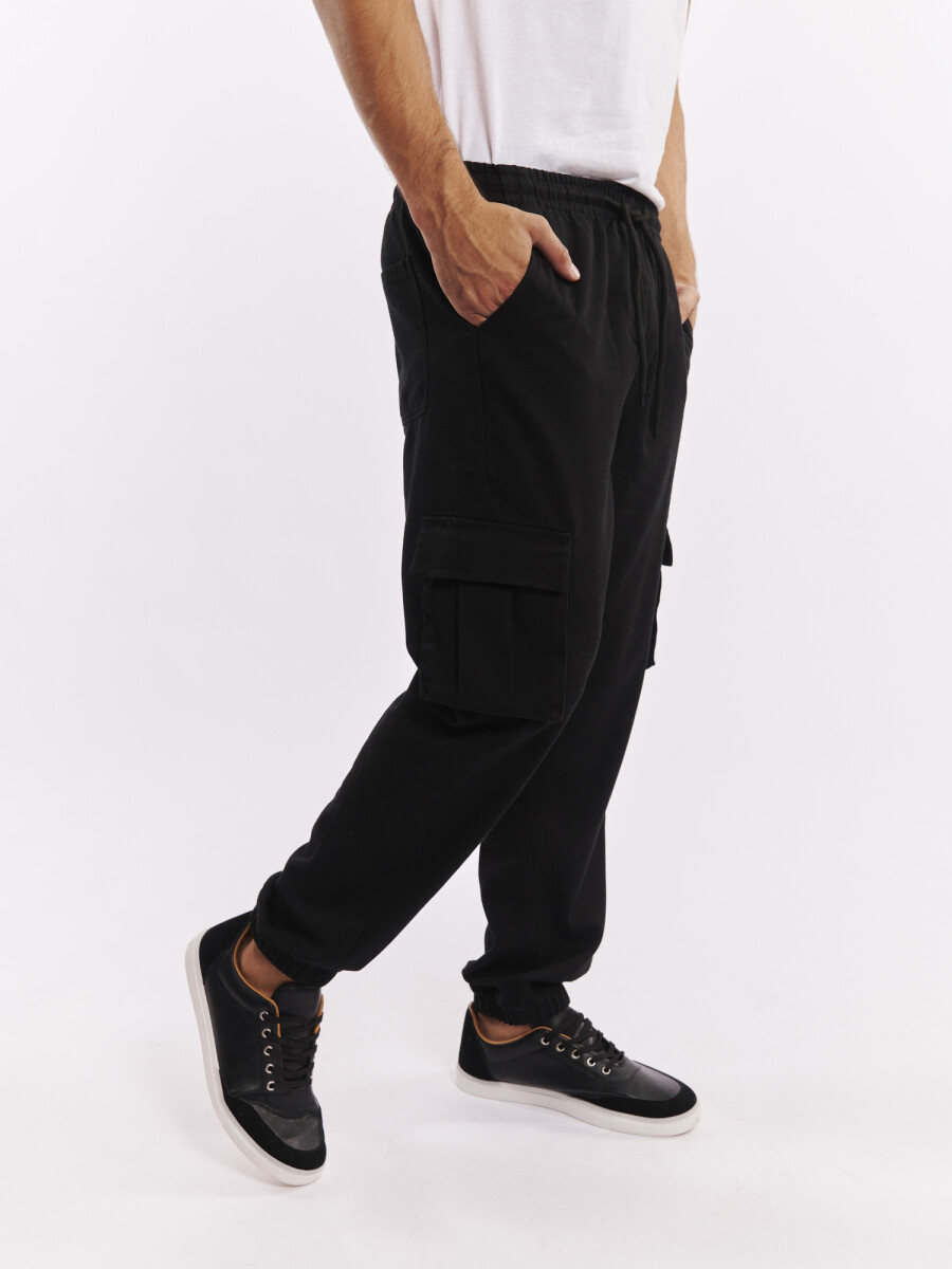 Pantalon cargo - negro 