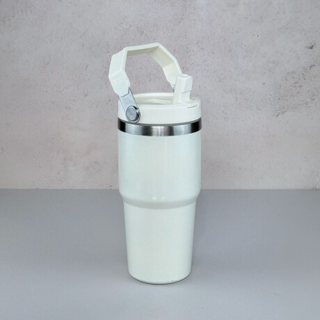 Vaso Térmico de Acero Inoxidable con Asa 600ML | Off White Vaso Térmico de Acero Inoxidable con Asa 600ML | Off White