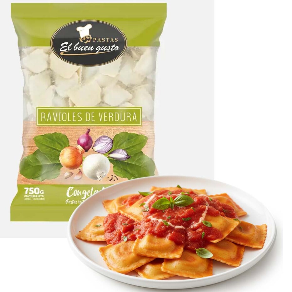 Ravioles de Verduras 750g El Buen Gusto 