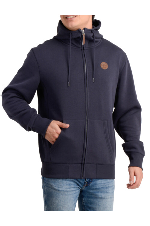 Campera O'Neill Full Zip Leather Patch Azul