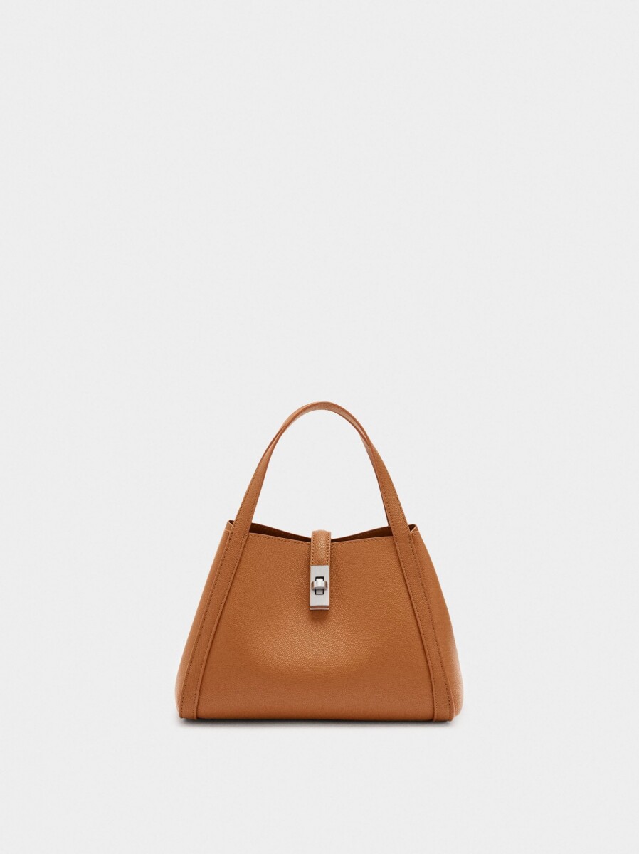 Bolso Tote Con Bolsa Interior - naranja 