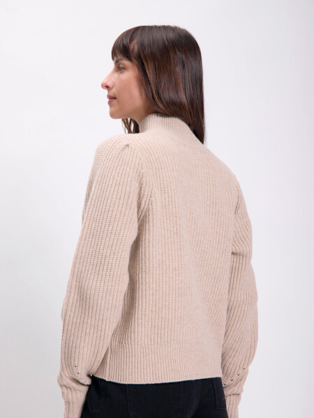 Polera punto fantasía Crudo