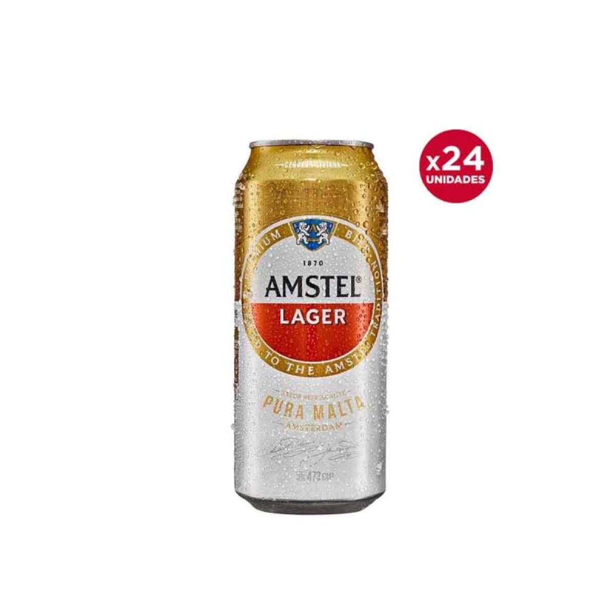 Cerveza Amstel Lager Lata 24 unidades - 473 ml 
