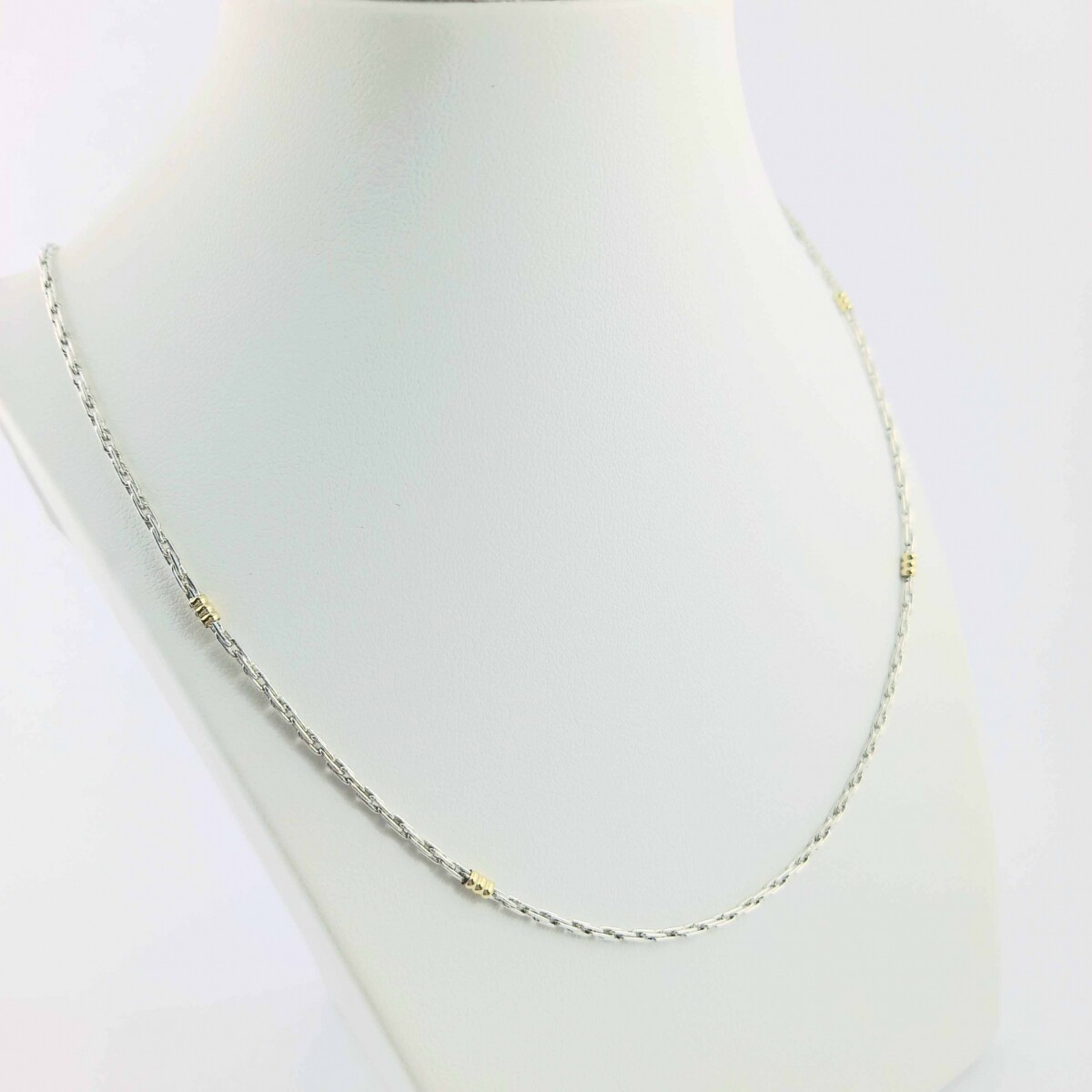 Gargantilla de plata 925 con double de oro 18k. 40 cm. 