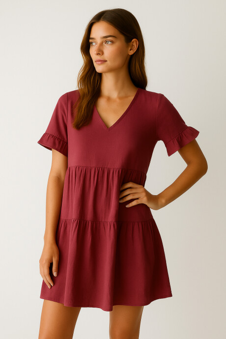 Vestido Kaleu Bordeaux Claro